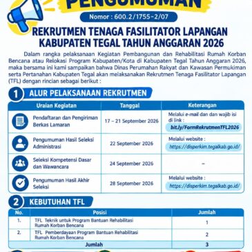 [PENGUMUMAN] Rekrutmen Tenaga Fasilitator Lapangan (TFL)