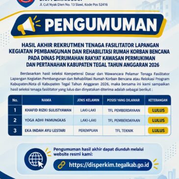 [PENGUMUMAN] Hasil Akhir Rekrutmen Tenaga Fasilitator Lapangan TA. 2026